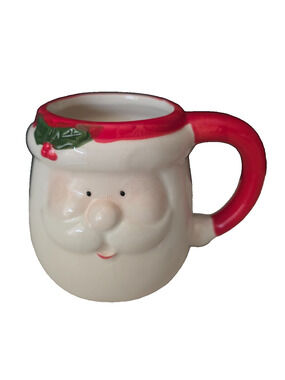 Christmas Santa Face Royal Norfolk Ceramic Cup Red White Hand Painted